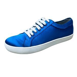 Saks Fifth Avenue Blue Satin Sneakers Shoes